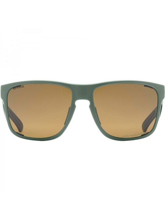 Uvex Sportstyle 312 Sonnenbrillen mit Grün Rahmen und Braun Polarisiert Spiegel Linse S5330337761