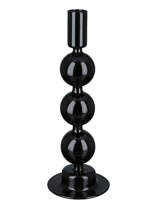 ArteLibre Candle Holder Glass in Black Color 1pcs