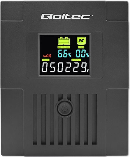 Qoltec 53771 UPS Line-Interactive 2000VA 1200W με 2 IEC Πρίζες