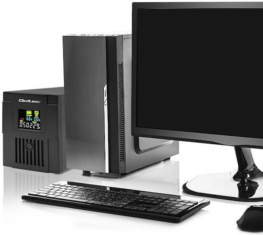 Qoltec 53771 UPS Line-Interactive 2000VA 1200W με 2 IEC Πρίζες