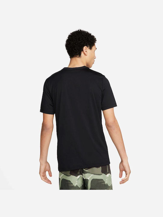 Nike Gfx Men's Athletic T-shirt Short Sleeve Dri-Fit Black