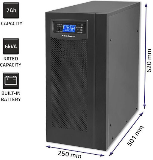 Qoltec 53982 UPS On-Line 6000VA 4800W