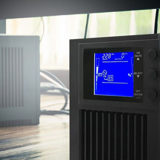 Qoltec 53981 UPS Устройства On-Line 2000VA 1600W с 2 Schuko AC Гнезда