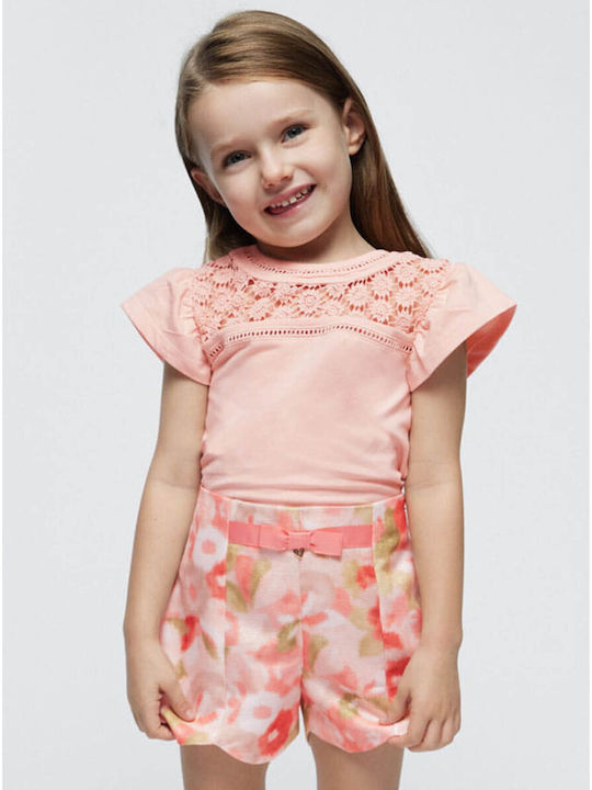 Mayoral Kids' Blouse Short Sleeve Pink