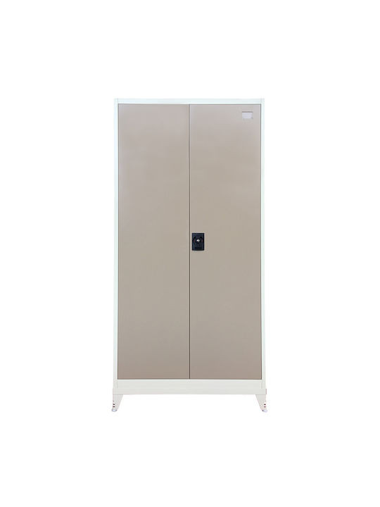 Doppelflügeliger Metallischer Gaalvanisierte Außenschrank mit Verriegelungsfunktion mit 4 Regalen 90x45x181cm