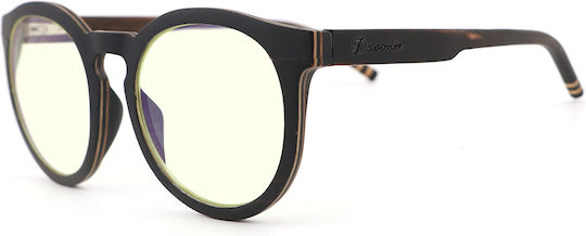Daponte Wooden Prescription Eyeglass Frame Blue