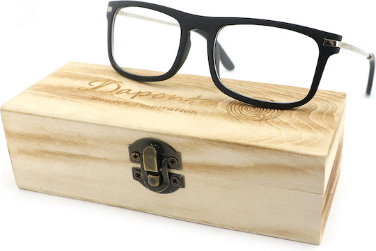 Daponte Wooden Prescription Eyeglass Frame Blue DAP013BS