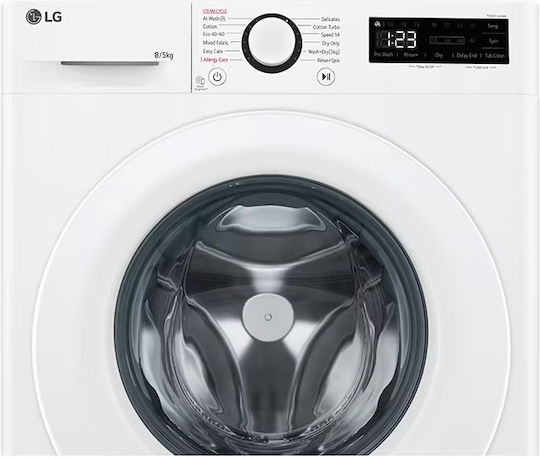 LG Πλυντήριο-Στεγνωτήριο Ρούχων 8kg/5kg Ατμού 1200 Στροφές