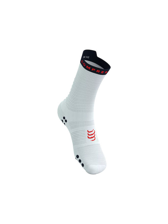 Compressport Pro Racing Socks V4.0 Șosete pentru Alergare Albe 1 pereche