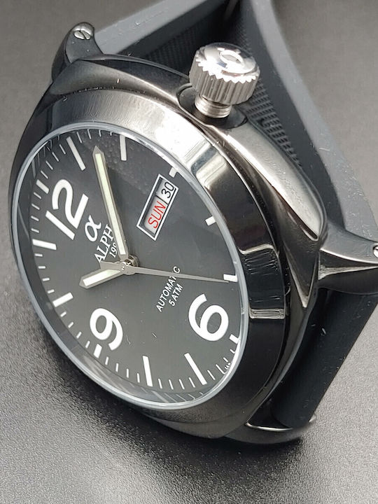 Alpha 1993 Men's Watch 44mm Automatic with Black Rubber Strap