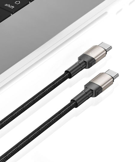 Tech-Protect Ultraboost Evo Titanium USB 2.0 Cable USB-C male - USB-C 100W PD Μαύρο 2m
