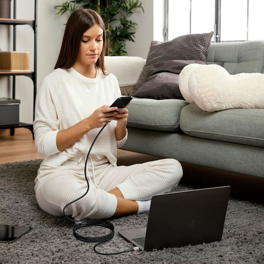 Tech-Protect Ultraboost Evo Titanium USB 2.0 Cable USB-C male - USB-C 100W PD Μαύρο 2m