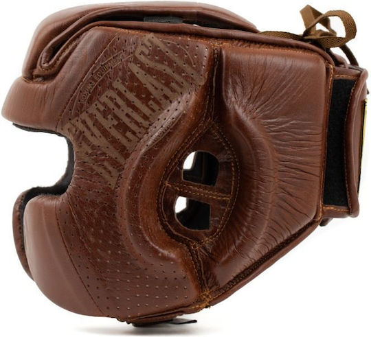 Everlast 1910 Κάσκα Πυγμαχίας Ενηλίκων Aνοιχτού Τύπου Δερμάτινη Καφέ