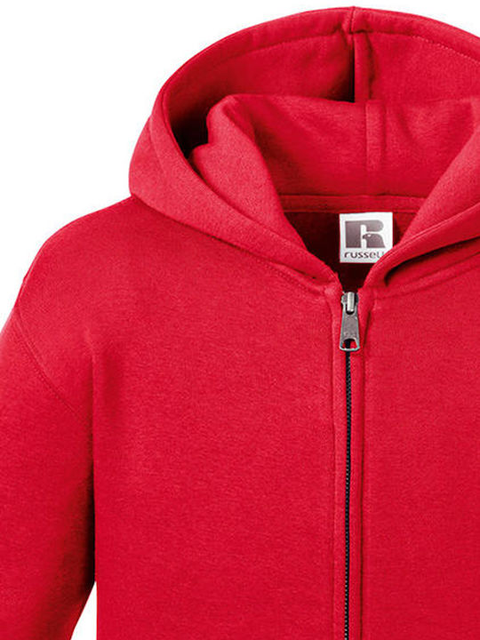 Kids Cardigan Sweatshirt Cotton with Hood Red