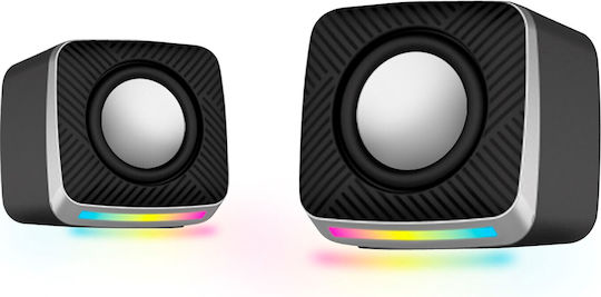 Esperanza EGS108 Ηχεία Υπολογιστή 2.0 με RGB Φωτισμό και Ισχύ 6W σε Μαύρο Χρώμα