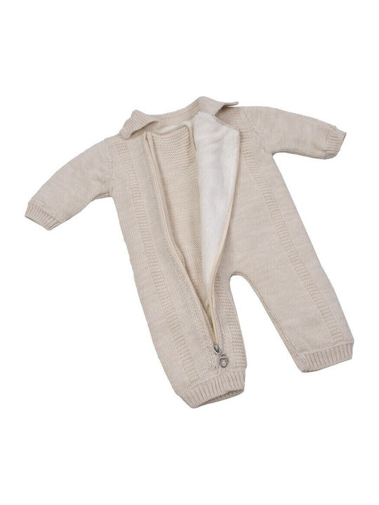 Kamtex Baby Body pentru Bebeluși de Ieșire Mânecă lungă Ecru