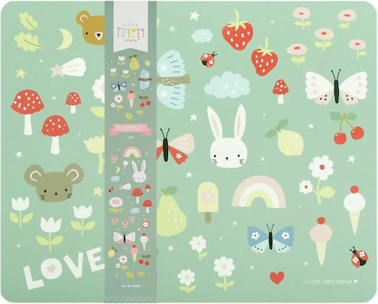 A Little Lovely Company Joy Сервизи за маса Пластмаса Зелен 43x34см 1бр