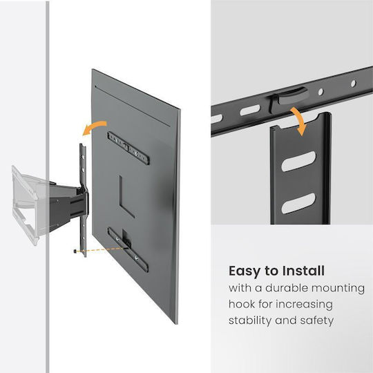 Brateck LPA79-464 LPA79-464 Wall TV Mount with Arm up to 90" and 50kg Silver