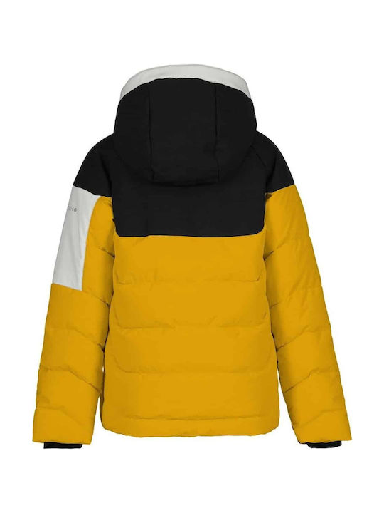Kids Casual Short Windproof Hooded Jacket Yellow