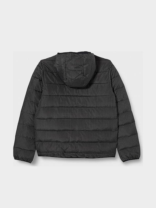 Gestepptes Daunen-Kinderjacke Kurze mit Futter & Kapuze Schwarz