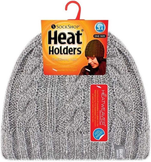 Beanie Γυναικείος Σκούφος Πλεκτός σε Γκρι χρώμα