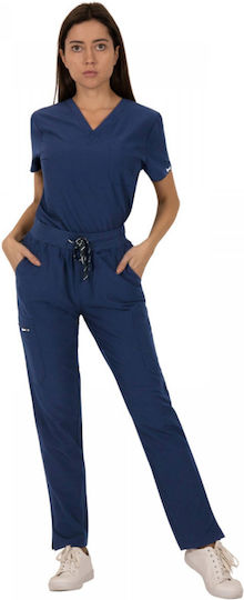 B-Well Femei Set Pantaloni și Bluza Medicală Albastru marin
