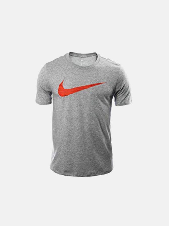 Nike Swoosh Herren Sport T-Shirt Kurzarm Dri-Fit Gray