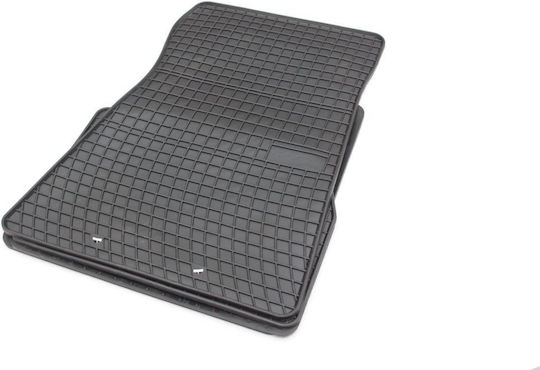 Refref Set of Front and Rear Mats 4pcs Tray Type for Mercedes-Benz 190 Black