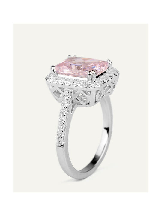 Sterling Silver ring 925 Melina Pink Silver