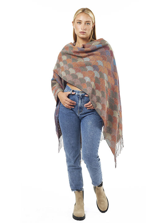 Poncho Burgundy Pentru Femei