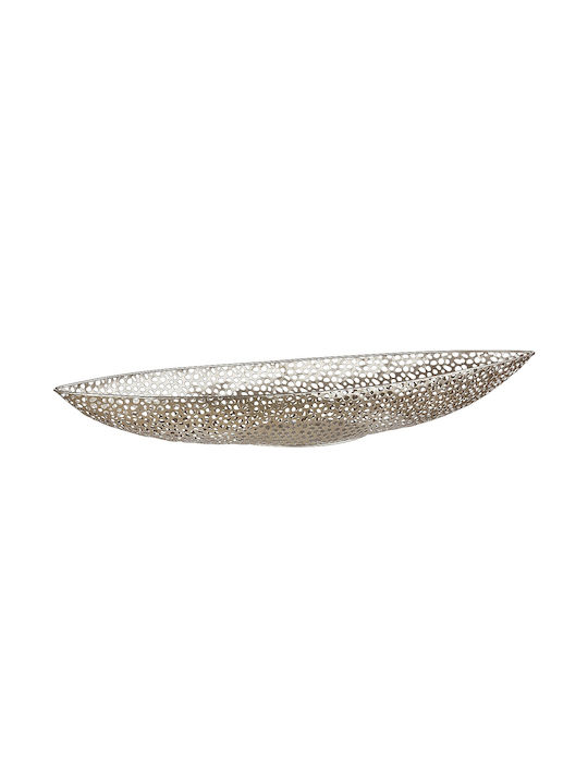 ArteLibre Διακοσμητικό Μπωλ Μεταλλικό Εκρού 19x59x7cm