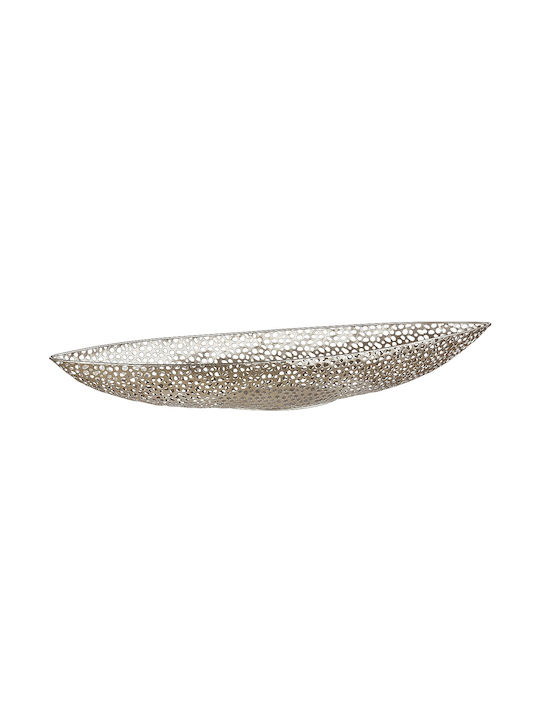 ArteLibre Διακοσμητικό Μπωλ Μεταλλικό Εκρού 19x59x7cm