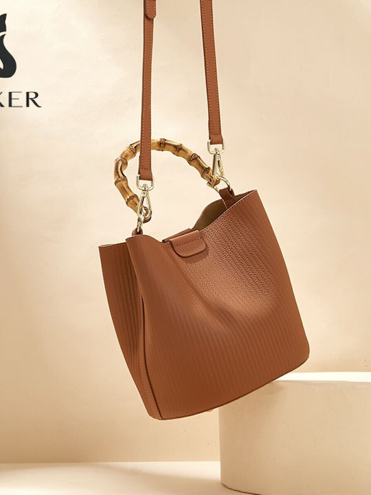 Leather Women's Bag Tote Handheld Brown
