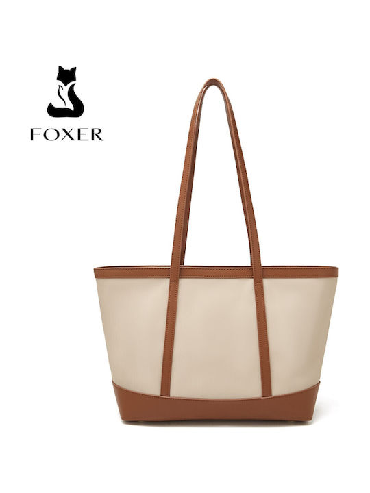 Set Geantă Dama Shopper De Umăr Bej