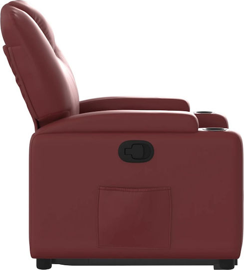 Fotoliu Relax cu Puf din Piele Ecologică Burgundia 74x88x97cm