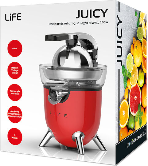 Life Juicy Electric Juicer 100W Red