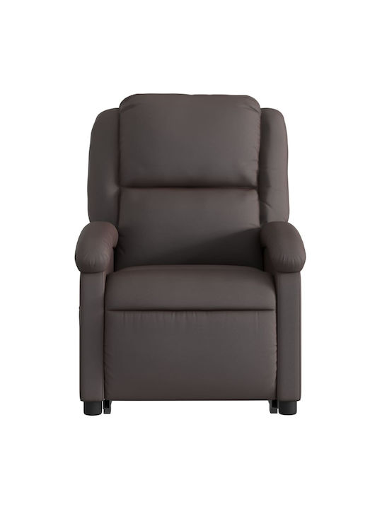 Relaxsessel mit Fußhocker aus echtem Leder Dark Brown 71x86.5x99.5cm