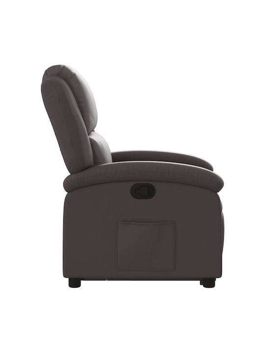 Relaxsessel mit Fußhocker aus echtem Leder Dark Brown 71x86.5x99.5cm