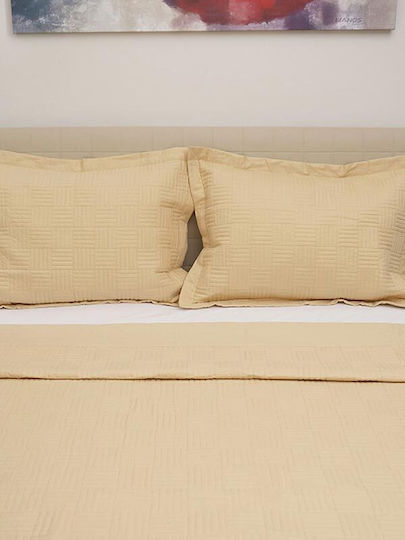 Sunshine Coverlet Set Super Double Cream 220x240cm 3 Pieces