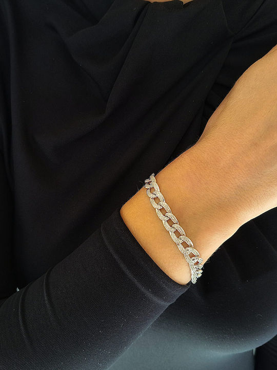 Kosmima Michalis Bracelet Chain made of Silver with Zircon