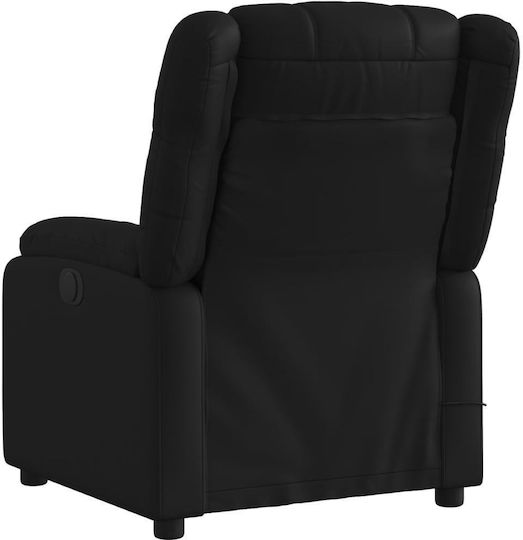 Relax Armchair Massage with Footstool from Leatherette Black 77x95x99cm