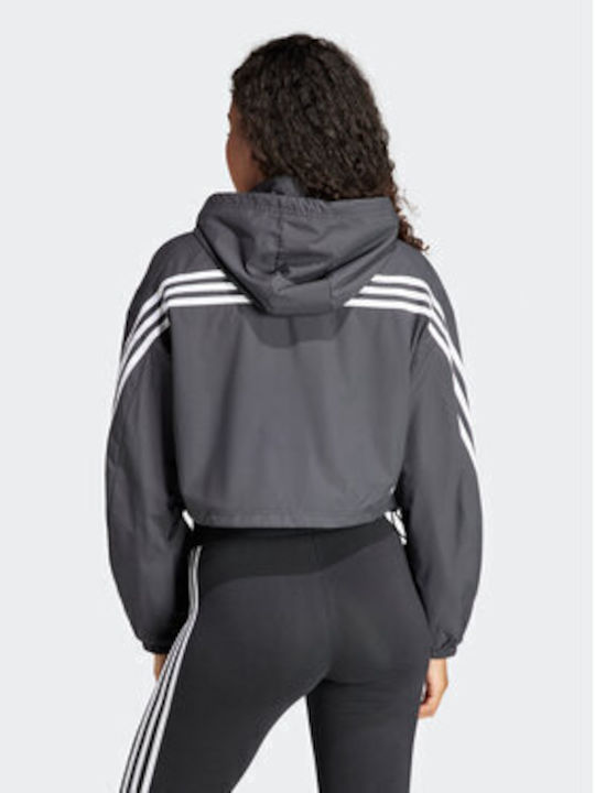 Adidas Future Icons 3-stripes Women's Short Sports Jacket for Spring or Autumn BLACK