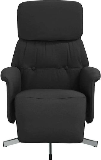 Sessel Drehbar mit Fußhocker Black 71x91x105cm
