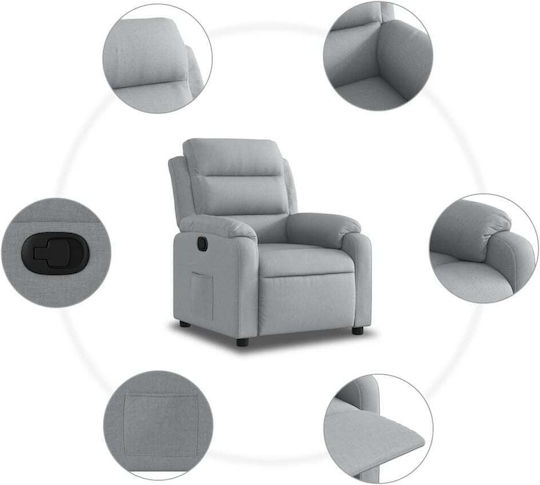 Fotoliu Relax cu Puf Gri deschis 75x92.5x100cm