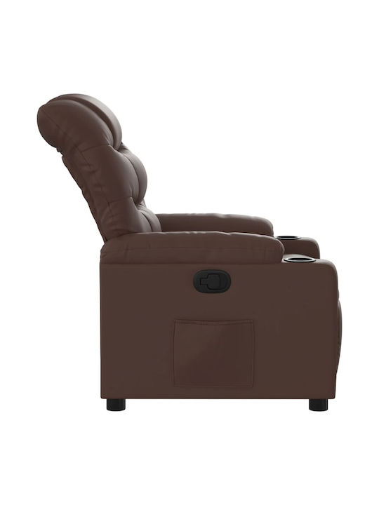 Relaxsessel mit Fußhocker aus Kunstleder Coffee 75.5x93x99.5cm
