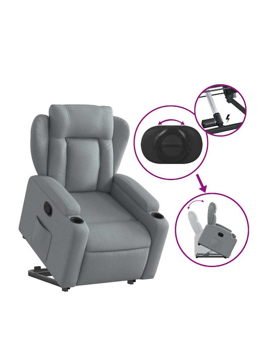 Relax Armchair with Footstool Light Grey 77x94.5x100cm
