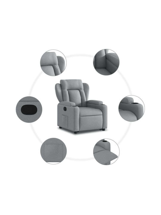 Relax Armchair with Footstool Light Grey 77x94.5x100cm