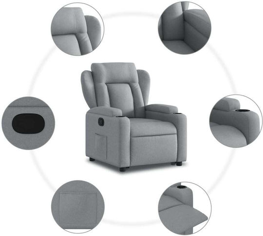 Fotoliu Relax cu Puf Gri deschis 77x94.5x100cm
