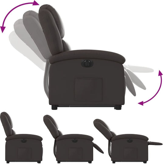 Relax Armchair with Footstool from Genuine Leather ski 71x86.5x99.5cm