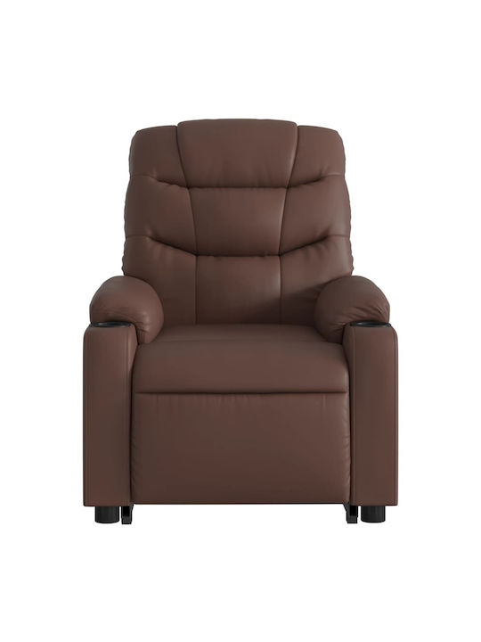 Fotoliu Relax Masaj cu Puf din Piele Ecologică Maro 75.5x93x99.5cm